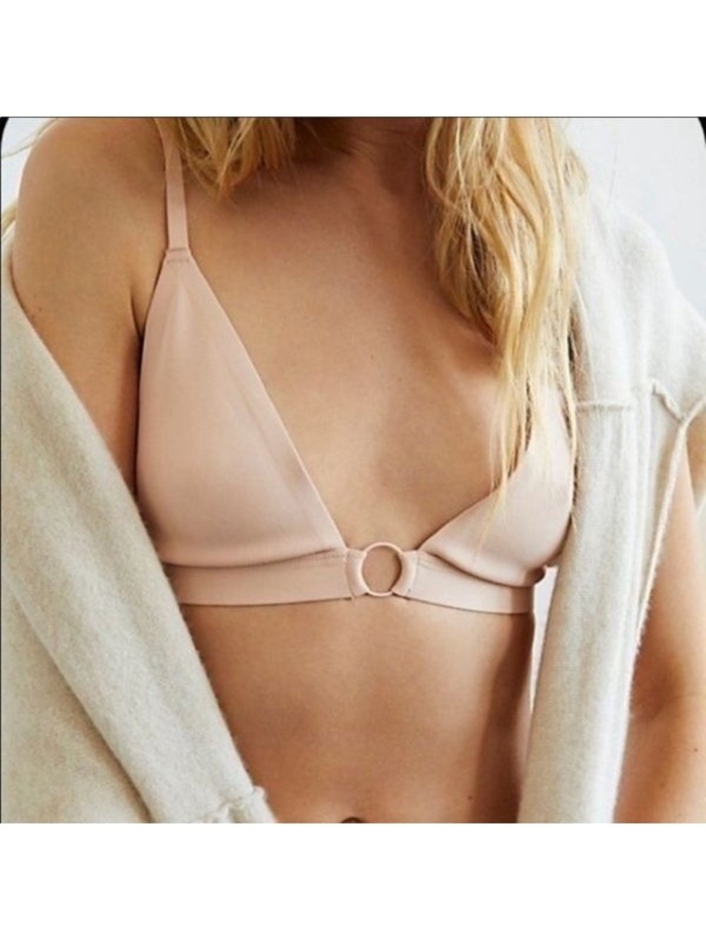 NWT Free People X REVOLVE Oh Scuba Bralette Nude O Ring Triangle Bra S